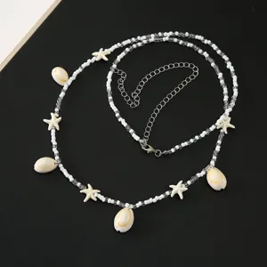 Seaside shell starfish beaded waist chain women fashion summer jewelry accessory detail view
