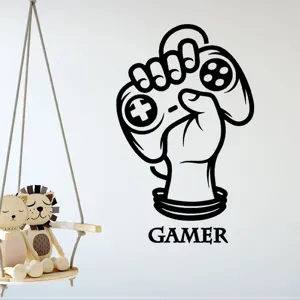 Αυτοκολλητο τοιχου gamer βινυλιο χειριστηριο παιχνιδιου διακοσμηση δωματιου αγοριων αφαιρουμενο