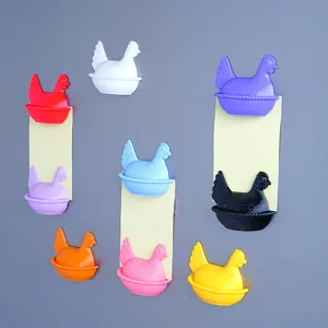 3D printed colorful chicken fridge magnet cute magnetic hen memo holder for home decor