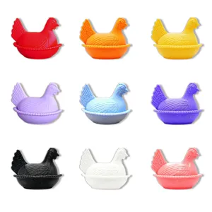 3D printed cute chicken fridge magnet colorful creative nesting hen magnetic home decoration.