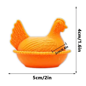 3D Printed Orange Chicken Fridge Magnet Creative Animal Figurine Home Decor Cute Gift