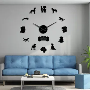 Acrylic 3D dog wall clock Rhodesian Ridgeback DIY wall sticker for modern living room decor