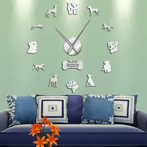 Rhodesian Ridgeback acrylic 3D mirror wall clock modern DIY home living room decor