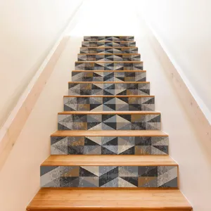 Adesivi per Scale Geometrici 3D Impermeabili Rimovibili in PVC Carta da Parati per Decorazioni per la Casa