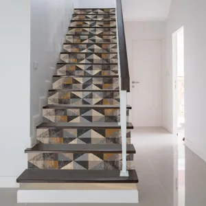 Adesivi per scale geometrici impermeabili 3D decalcomanie in vinile per decorazioni domestiche