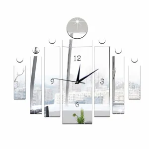 Acrylic 3D mirror wall clock DIY modern art decorative clock for living room bedroom home decor