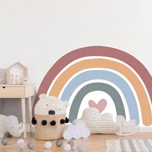 Detailed view of the large boho rainbow wall sticker, perfect for nursery and kids room decor.