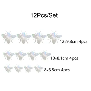 12pcs 3D holographic bee wall stickers set, gorgeous home party decor with three sizes.