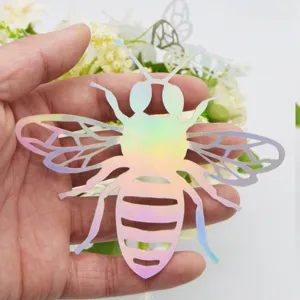 3D holographic hollow bee wall stickers, decorative simulation bee for home, party, and wedding decor.