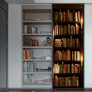 3D bookshelf door sticker removable waterproof wallpaper for bedroom living room DIY home decor