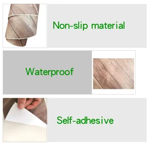 Wood grain anti-slip self-adhesive floor sticker waterproof vinyl flooring for home decor
