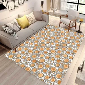 Wood slice and stone pattern floor sticker, anti-slip waterproof vinyl flooring for home.