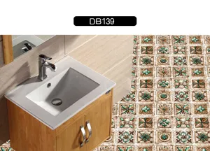 Square anti-slip floor sticker for bathroom and kitchen, waterproof decorative wall sticker.