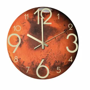 Mars luminous wall clock 30cm silent acrylic round clock for modern home living room decor