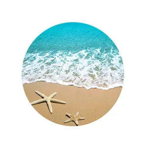 Adhesivo redondo para azulejos con patrón de playa estrella de mar 3D decoración