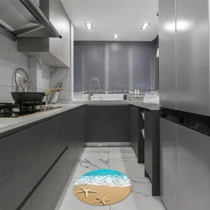 Adhesivo de suelo playa estrella de mar, vinilo para baldosas de cocina impermeable