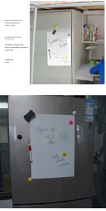 Magnetic whiteboard sticker for fridge and home memo board writeable message pad display detail