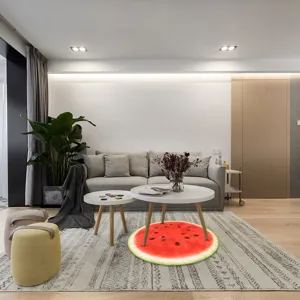 Adhesivo de suelo redondo sandía simulación 3D antideslizante azulejo detalle vista