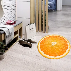 Pegatina suelo rodaja naranja redonda autoadesiva impermeable azulejo decorativo