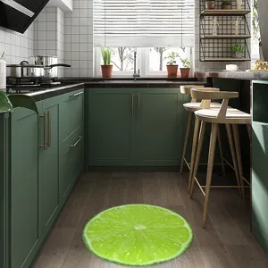 Adhesivo redondo para suelo de azulejos de fruta de lima impermeable decorativo para pared