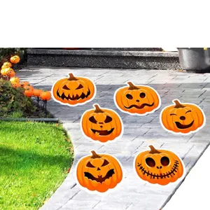 Halloween pumpkin floor stickers spooky ghost face yard decor waterproof removable decals