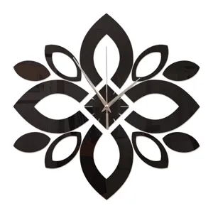 Acrylic wall clock mirror sticker DIY flower design silent modern home decor living room 3D clock