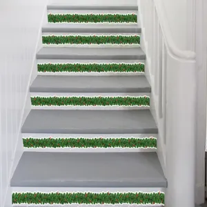 Christmas garland stair stickers 3D pine vine decals for home holiday party decor details