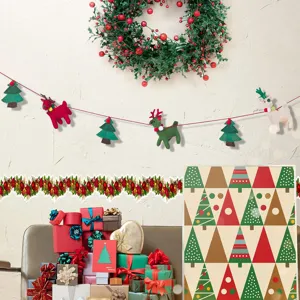 Christmas wall sticker festive vine waistline DIY home decor living room bedroom decals