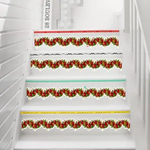Christmas 3D vine garland wall stickers for home stairs living room holiday decor.