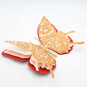 3D Hollow Pearl Paper Butterfly Wall Sticker Multi-layer Wedding Home Decor Craft