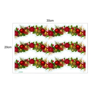 Christmas vine wall sticker 30x20cm DIY holiday border home decor decal for living room