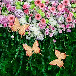3D hollow butterfly wall stickers pearlescent paper wedding party decoration details view