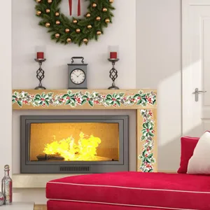Christmas 3D holly vine wall sticker holiday home decor border peel and stick sticker