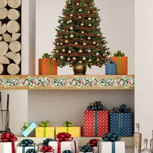 Christmas border wall sticker holiday 3D stereo garland home decor living room bedroom