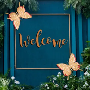 3D Multilayer Hollow Butterfly Wall Sticker Pearlescent Paper Wedding Party Wall Decor
