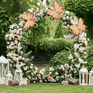 3D Hollow Layered Butterfly Wall Stickers Gold Pearl Paper Wedding Holiday Home Party Decor