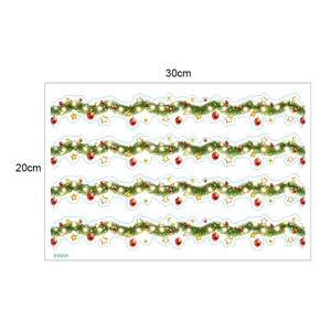 Christmas vine wall sticker holiday home decor festive 3D garland wall decal 30x20cm