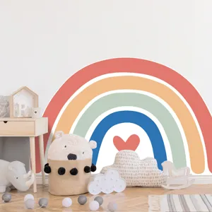 Boho rainbow wall sticker for kids room nursery decor large removable vinyl background art decal