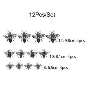 12pcs 3d hollow bee wall stickers set simulation insect home decor party crafts