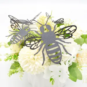 3D hollow bee wall stickers, black glitter simulation bees for home wedding party decor.