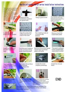 DIY acrylic wall clock installation instructions manual guide step by step details