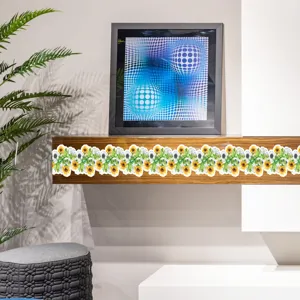 Sunflower floral vine wall sticker home decor decorative border peel and stick sticker for room