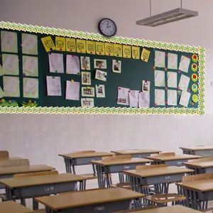 Decorative wall sticker border for classroom and home decor, easy to apply and remove.