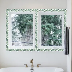 Eucalyptus leaf window wall sticker decorative border for home living room bedroom bathroom