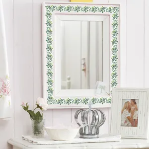 Eucalyptus leaf border mirror wall sticker decorative DIY vine wallpaper for home room decor