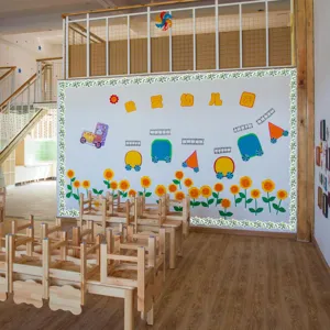 DIY vine wall sticker nursery classroom decorative decal colorful floral border art