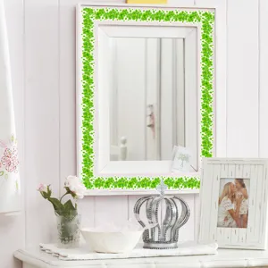Green clover vine wall sticker decorative decal for home living room bedroom mirror decor