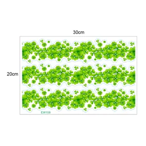Green clover leaf wall sticker waistline DIY home decor vinyl decal 30x20cm removable