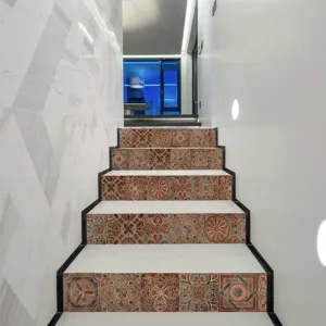 Autocollant escalier 3D motif mosaïque carrelage étanche autocollant DIY décoration vue détail