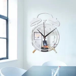 Creative Alarm Clock Mirror Acrylic Wall Sticker Clock Modern DIY Hanging Clock For Living Room Bedroom Home Decor